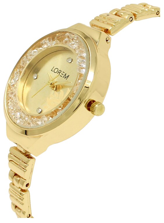 LOREM New Designer Stylish Women's Gold Colour Dial Analogue Watch